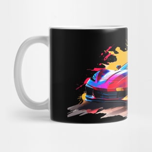 Torch Red C8 Corvette racecar splatter art Supercar Sports car Racing car Mug